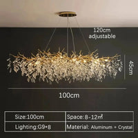 Modern Luxury Home Decor Crystal Chandelier For Kitchen Island Dining Tables Living Rooms Pendant Lamps Indoor Lighting Fixture