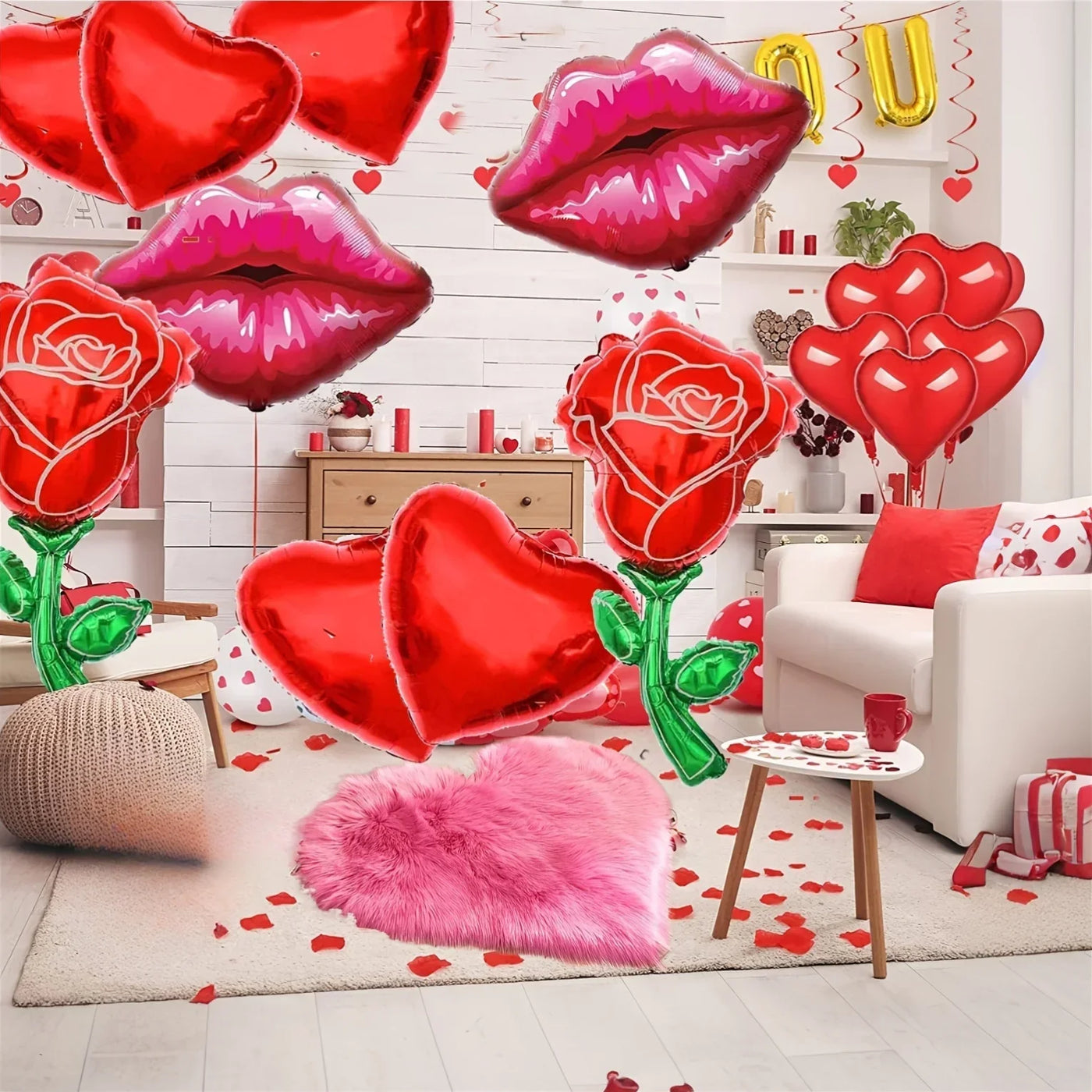1pc Valentine'S Day Small Heart-Shaped Plush Area Rug Soft Indoor Carpet for Living Room Bedroom Cozy Home Decor New Year'S Gift