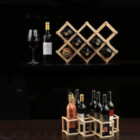6/10 Wooden Bottle Holders Wine Rack Storage Wine Cabinet Kitchen Pantry Bar Wine Cabinet Multiple Bottles Pine Wood Wine Stand