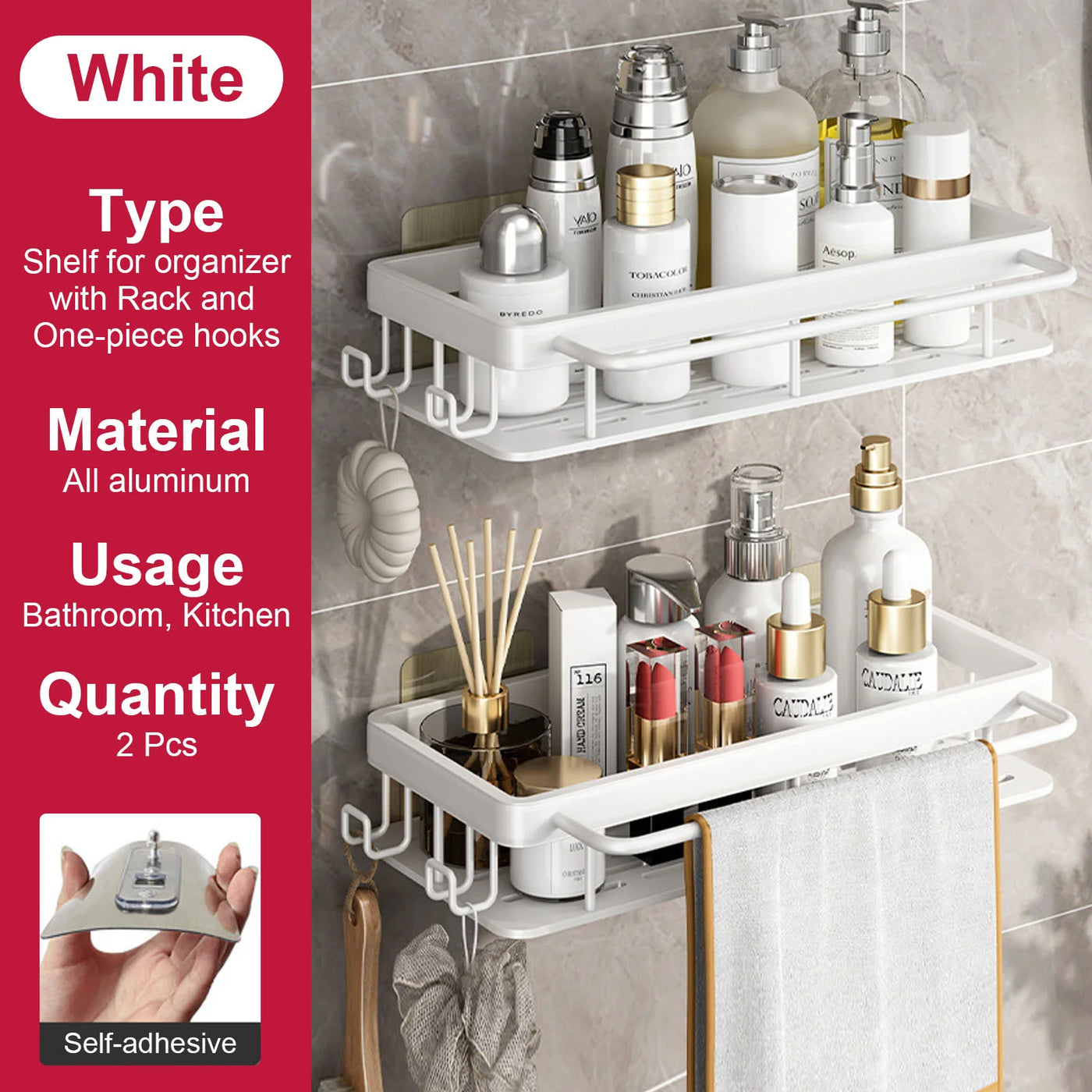 Bathroom Storage Rack Stainless Steel Anti Rust Storage Shower Rack Suction Cup Storage Rack Household Storage Appliances