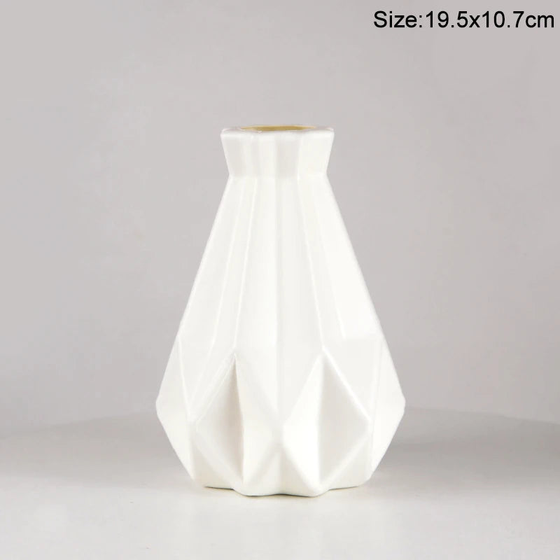 Modern Flower Vase Plastic Flower Bouquet Pot Basket Nordic Home Living Room Decoration Ornament Dinner Table Flower Arrangement