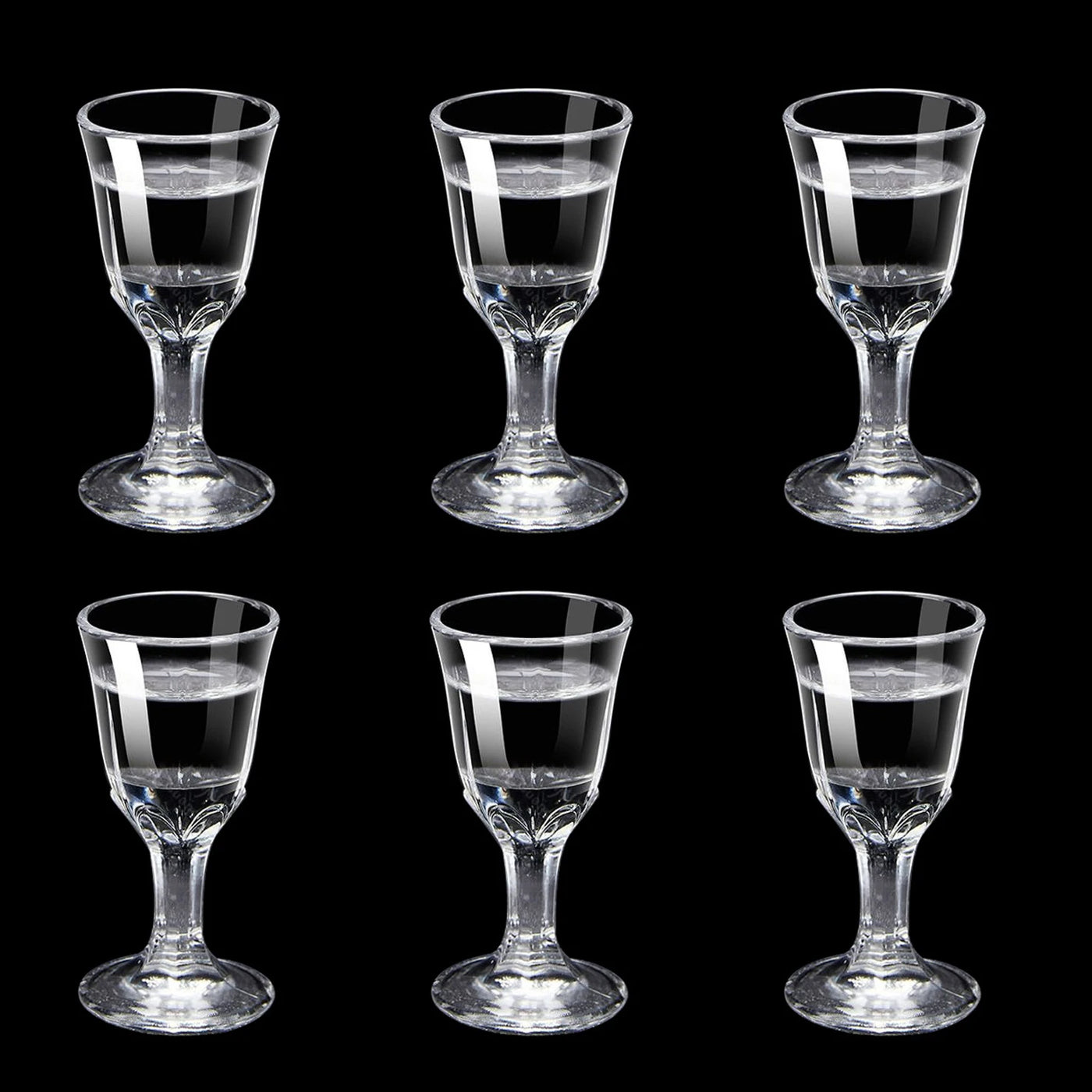 6pcs Mini Wine Cups Set 10/15/25ml Shot Glass Transparent Drinkware Tall Foot Goblet Liquor Spirits Glasses Drinking Cups