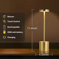 LED Table Lamp Touch Sensor Night Light USB Rechargeable Portable Bedroom Night Light Wireless Reading Lamp Restaurant Hotel Bar