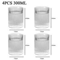 1/2/4/6pcs Vertical Pattern Cup Creative Japanese Glass Wine Juice Drink Coffee Handmade Clear Drinkware Shot Glasses Whiskey