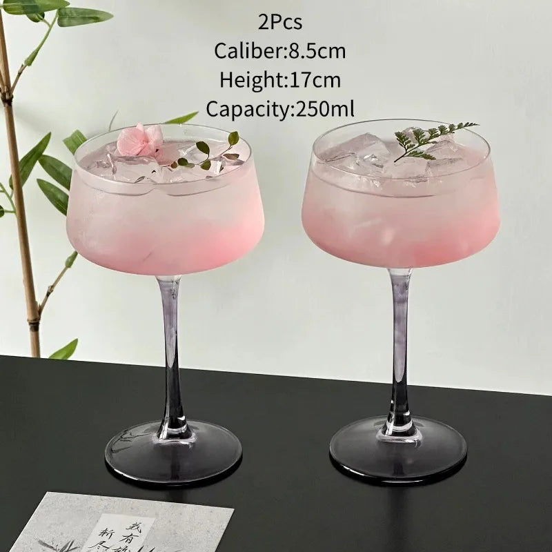 Creative Cocktail Glasses Cup Japanese Style Tower Glass Cup Red Wine Goblet Fruit Wine Cups Martini Glasses Bar Kitchen Tools
