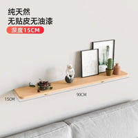 Wall-Mounted Solid Wood Partition Rack Non-Perforated Storage Shelf Home Organizer