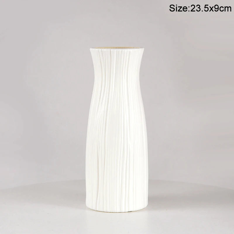 Modern Flower Vase Plastic Flower Bouquet Pot Basket Nordic Home Living Room Decoration Ornament Dinner Table Flower Arrangement