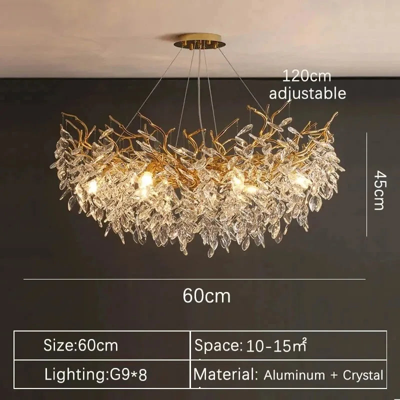 Modern Luxury Home Decor Crystal Chandelier For Kitchen Island Dining Tables Living Rooms Pendant Lamps Indoor Lighting Fixture
