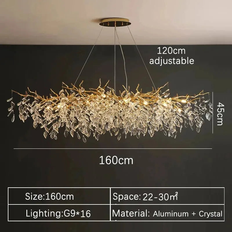 Modern Luxury Home Decor Crystal Chandelier For Kitchen Island Dining Tables Living Rooms Pendant Lamps Indoor Lighting Fixture