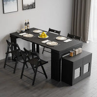 Modern Extendable Dining Table Rectangle Sideboard With Storage