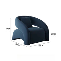 Modern European style lazy single sofa, simple style leisure chair, light luxury high-end sofa chair, frosted velvet fabric