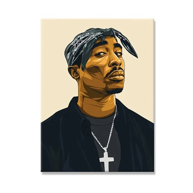 West Coast Rappers Canvas Print Pictures Notorious BIG Biggie Tupac Posters Famous Hip Hop Singer Wall Art Mural Home Decor