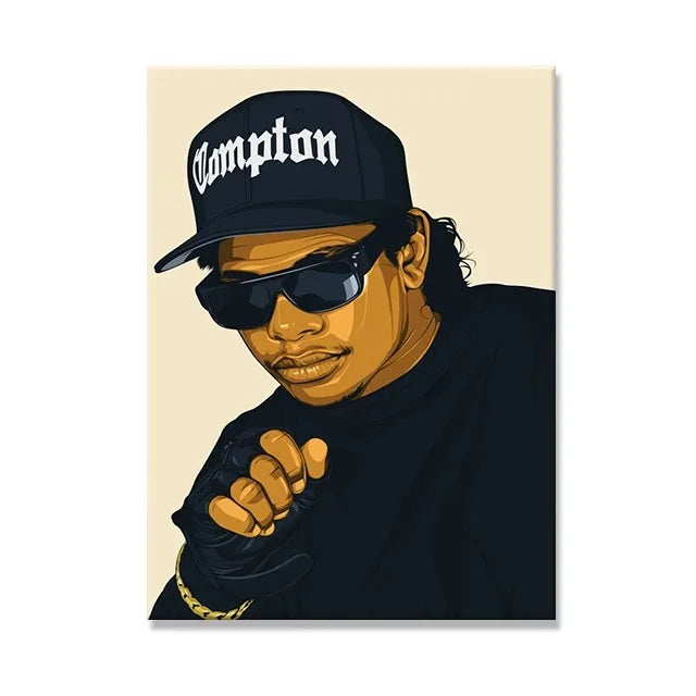 West Coast Rappers Canvas Print Pictures Notorious BIG Biggie Tupac Posters Famous Hip Hop Singer Wall Art Mural Home Decor
