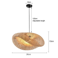 Bamboo Hanging Lamp Pendant Ceiling Light Rattan Wicker Lustre Hand Knit Braiding Suspended Home Dining люстра потол