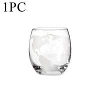 Creative Globe Decanter Set with Lead-free Carafe Exquisite Wood-stand and 2 Whisky Glasses Whiskey Decanter Globe Grade Gift