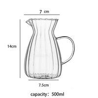Glass Tea Pitcher Transparent Handle Milk Coffee Cup Heat-Resisting High Borosilicate Glass Coffee Pot  Espresso Measuring Cup