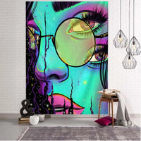 Hippie Wall Big Tapestry Wall Hanging Psychedelic Smoke Cool Girl Art Mystic Kawaii Room Decor Mandala Yoga Picnic Mat Sheet