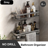 Bathroom Storage Rack Stainless Steel Anti Rust Storage Shower Rack Suction Cup Storage Rack Household Storage Appliances