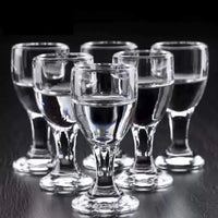 6pcs Mini Wine Cups Set 10/15/25ml Shot Glass Transparent Drinkware Tall Foot Goblet Liquor Spirits Glasses Drinking Cups