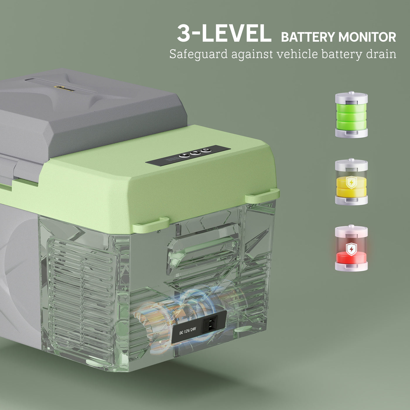 12 Volt Car Refrigerator, 12QT Car Fridge Electric Cooler, 12/24V DC and 110-240V AC, -4℉~68℉, Portable Refrigerator