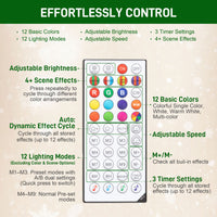 9ft Christmas Tree with Colourful DIY Synchronized LEDs, Hinged Pencil Xmas Tree with Remote, Daily Timer, White