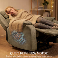 Power Recliner Chair with Massage, Electric Lift Chair for Elderly with Side Pockets, 2 Memory Positions, Remote, Brown