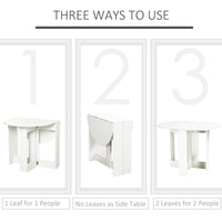 Folding Dining Table, 41" Drop Leaf Table for Small Spaces, Oval Foldable Table for Kitchen, Dining Room, White
