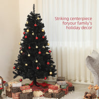 5ft Artificial Christmas Trees with Auto Open and Steel Base, Black