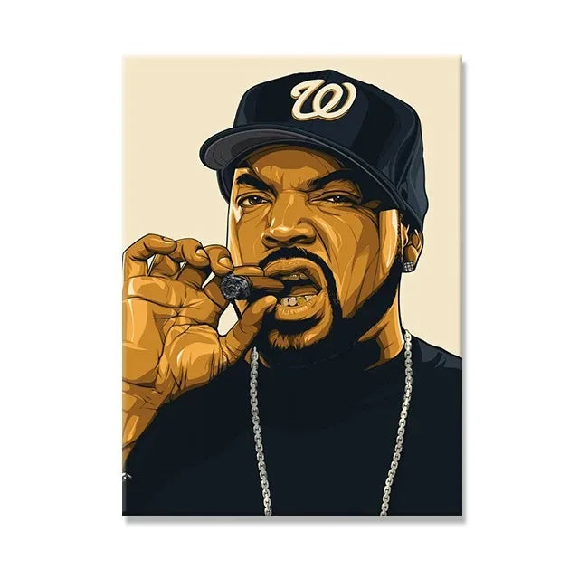West Coast Rappers Canvas Print Pictures Notorious BIG Biggie Tupac Posters Famous Hip Hop Singer Wall Art Mural Home Decor