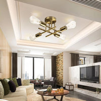 Modern bedroom ceiling chandelier, Nordic semi embedded ceiling light, retro home decoration light, plafonnier LED lighting fixt