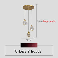 Nordic Crystal Pendant Light for Living Room Bar Hanging  Lustre  For Bedroom Bedside LED Wall Lights Indoor Lighting Fixtures