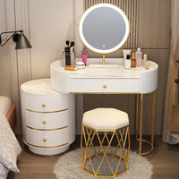 Pink White Vanity Table Women Luxury Nail European Big Stool Study Dressing Table Organizer Mesa De Maquillaje Home Furniture