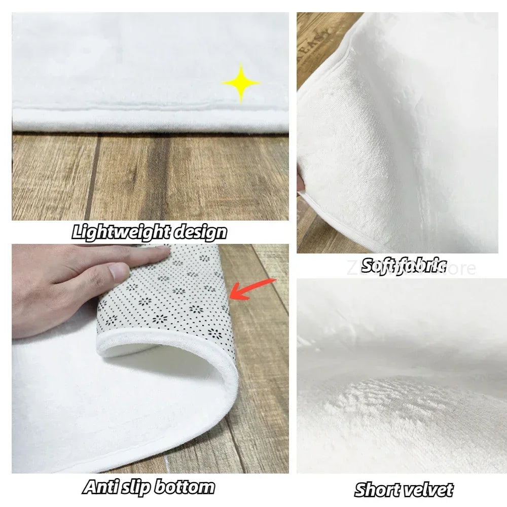 Cream Color Irregular Oval Carpets for Living Room Children Bedroom Rug Ins Soft Fluffy Bedside Rugs Short Plush Large Area Mats