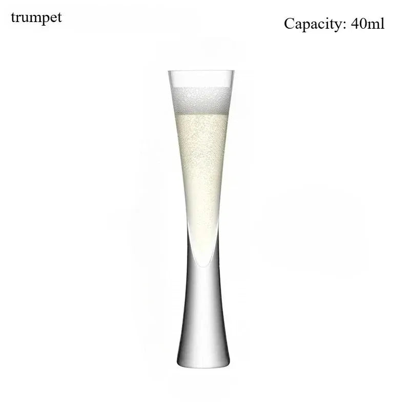Hourglass Shape Glass Cup Tall Elegant Champagne Flute for Juice Beer Cocktail Home Bar Party Wedding