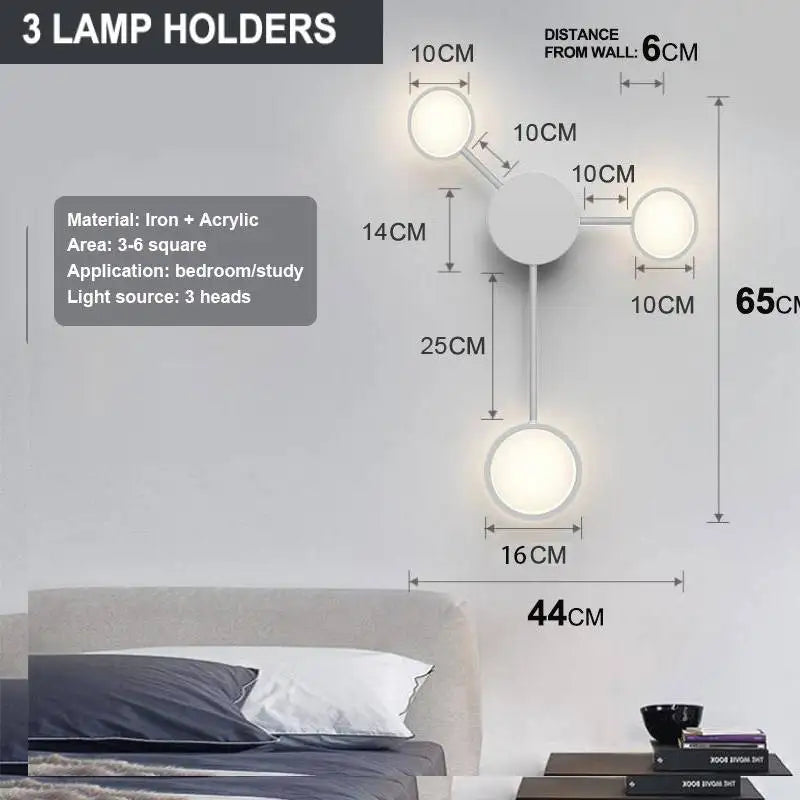 Nordic Modern Wall Lamp Led Minimalist Wall Light  Living Room Bedroom Staircase Light Home Decoration Bedside Wall Sconce Lamps