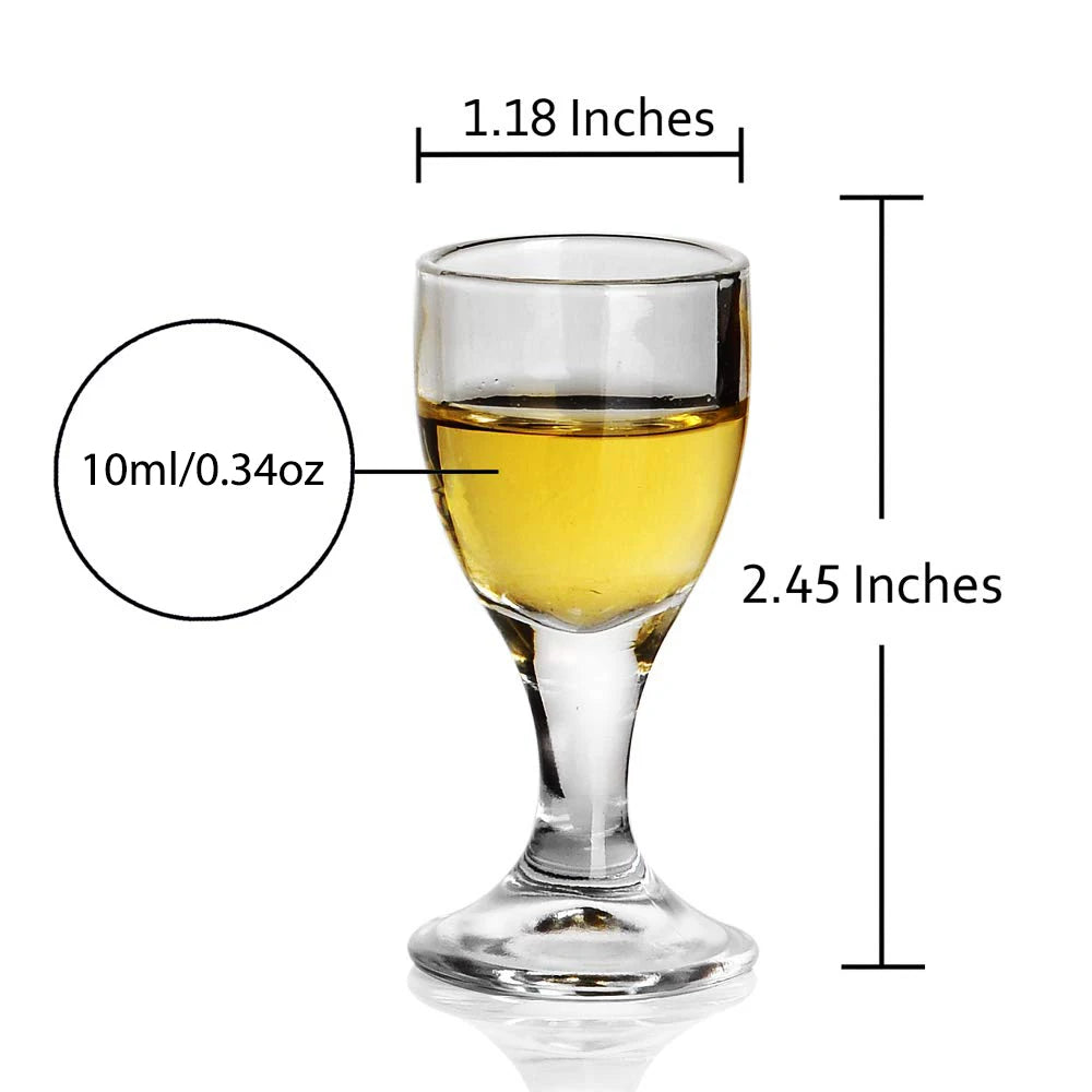 6pcs Mini Wine Cups Set 10/15/25ml Shot Glass Transparent Drinkware Tall Foot Goblet Liquor Spirits Glasses Drinking Cups