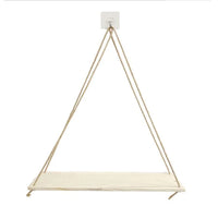 Wooden Rope Swing Wall Hanging Plant Flower Pot Tray Mounted Floating Wall Shelves Nordic Home Decoration Moredn Simple Design