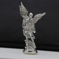 Christian Saint Michael FigurineThe Archangel Defeating Satan Guardian Statues Zinc Alloy Ctafts For Home Room Tabletop Desktop