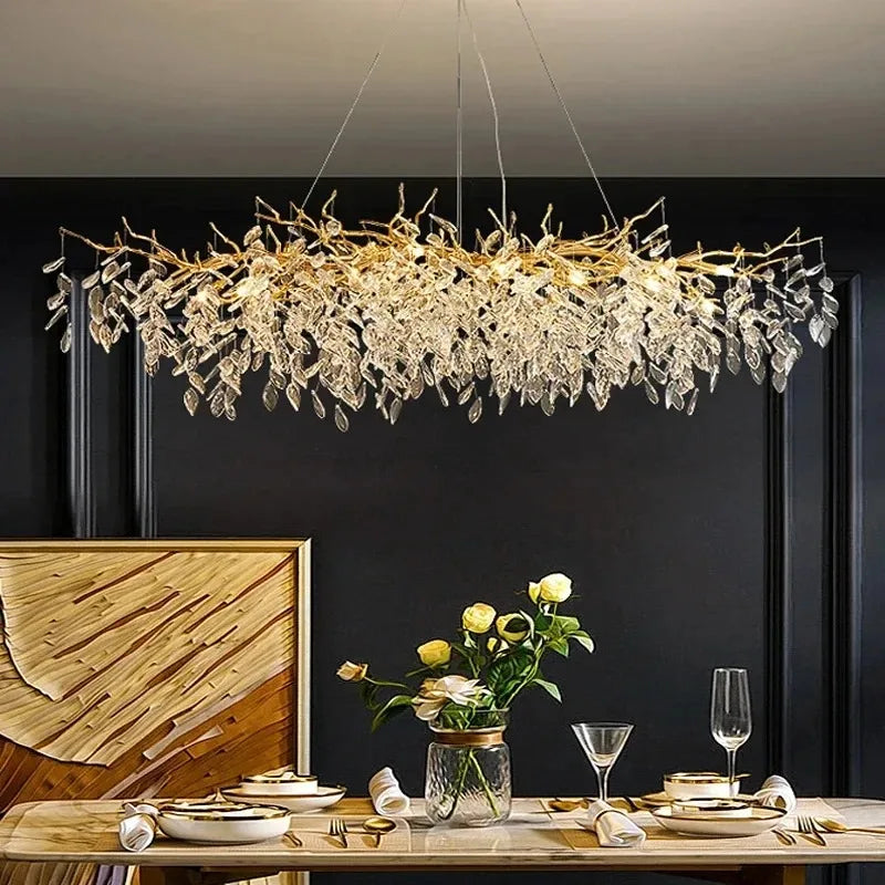 Modern Luxury Home Decor Crystal Chandelier For Kitchen Island Dining Tables Living Rooms Pendant Lamps Indoor Lighting Fixture