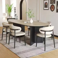 Nordic Retro Style 6-Seater Dining Table Set Modern Wooden Kitchen Furniture for Home or Hotel Use