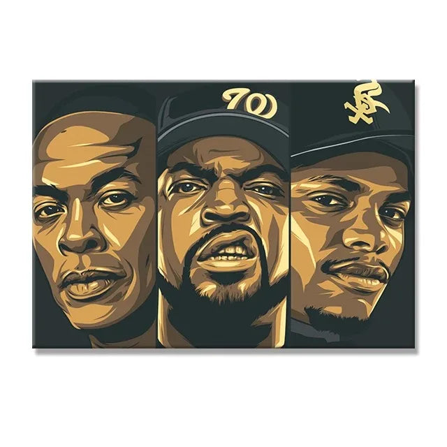 West Coast Rappers Canvas Print Pictures Notorious BIG Biggie Tupac Posters Famous Hip Hop Singer Wall Art Mural Home Decor