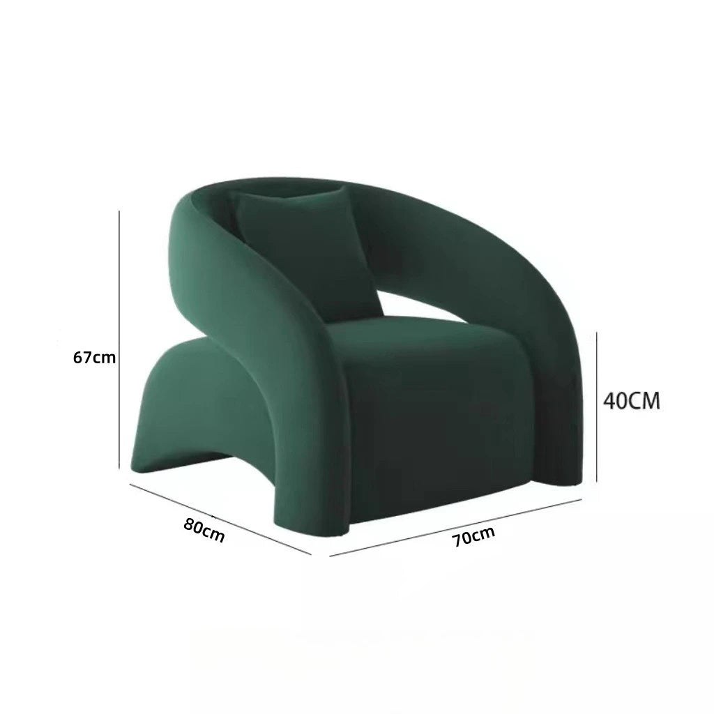 Modern European style lazy single sofa, simple style leisure chair, light luxury high-end sofa chair, frosted velvet fabric