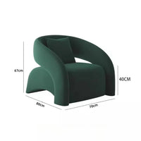Modern European style lazy single sofa, simple style leisure chair, light luxury high-end sofa chair, frosted velvet fabric