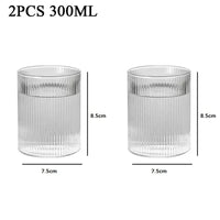 1/2/4/6pcs Vertical Pattern Cup Creative Japanese Glass Wine Juice Drink Coffee Handmade Clear Drinkware Shot Glasses Whiskey