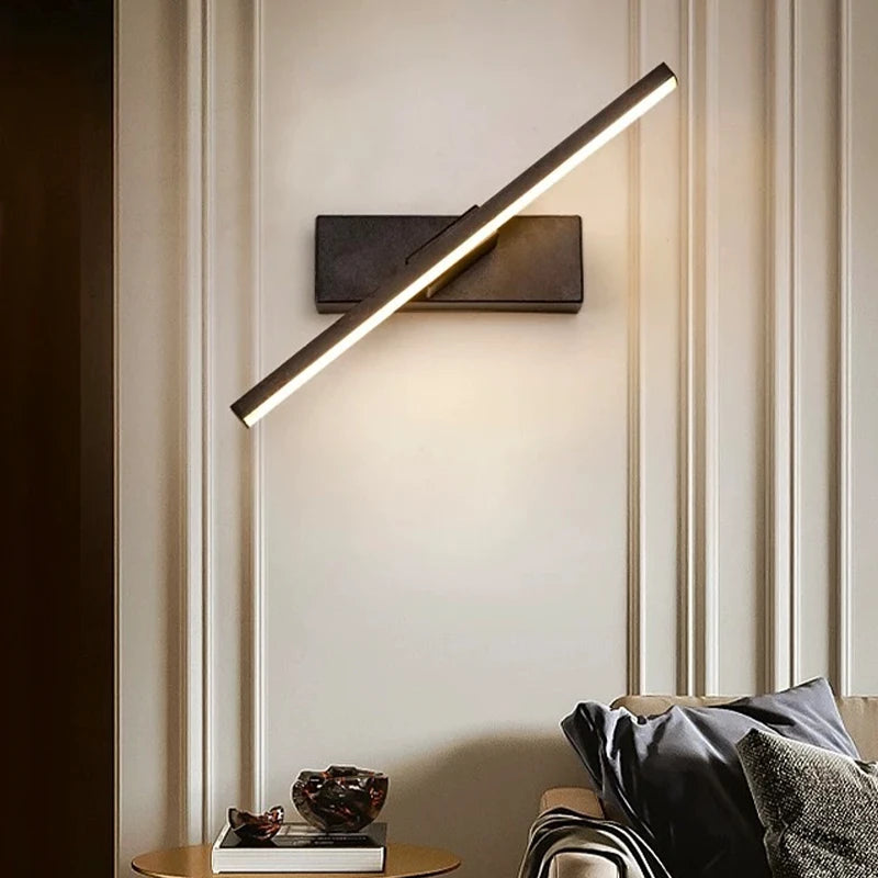 DAMIASMIL LED Wall Light Hardwares Modern Rotatable Bathroom Mirror Lamp for Bedroom Indoor Line Sconces Lighting Fixture