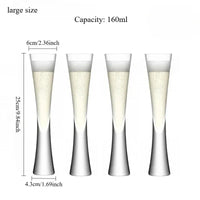 Hourglass Shape Glass Cup Tall Elegant Champagne Flute for Juice Beer Cocktail Home Bar Party Wedding