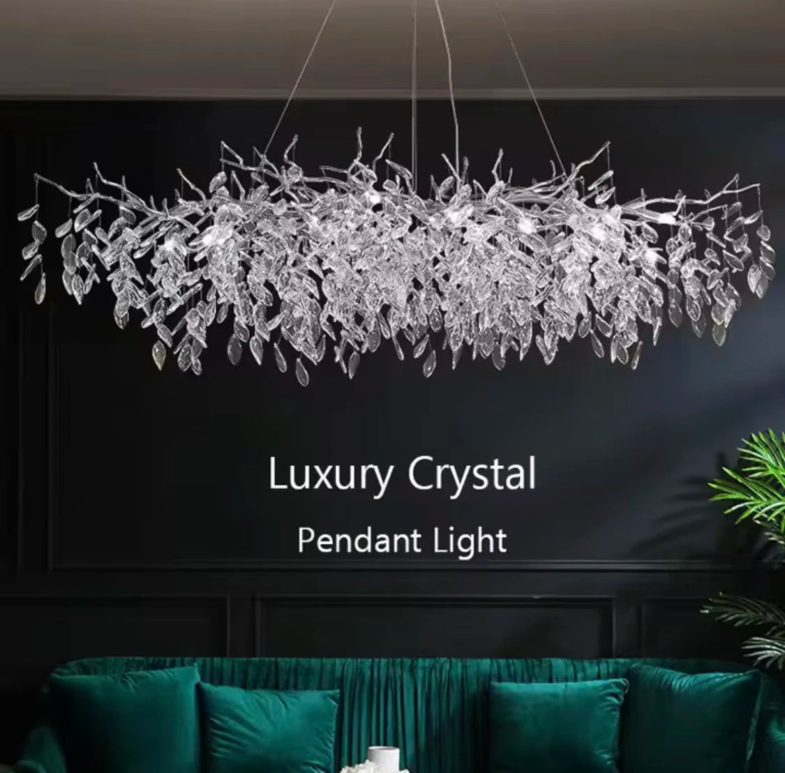 Modern Luxury Home Decor Crystal Chandelier For Kitchen Island Dining Tables Living Rooms Pendant Lamps Indoor Lighting Fixture