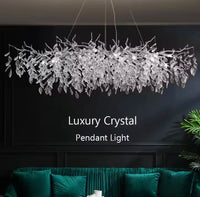 Modern Luxury Home Decor Crystal Chandelier For Kitchen Island Dining Tables Living Rooms Pendant Lamps Indoor Lighting Fixture