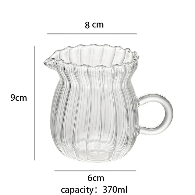 Glass Tea Pitcher Transparent Handle Milk Coffee Cup Heat-Resisting High Borosilicate Glass Coffee Pot  Espresso Measuring Cup