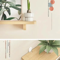 Wall-Mounted Solid Wood Partition Rack Non-Perforated Storage Shelf Home Organizer
